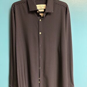 Mizzen+Main Men's Dark Blue Patterned Shirt